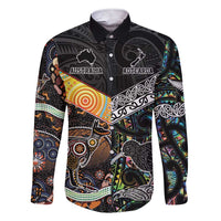 New Zealand and Australia Family Matching Short Sleeve Bodycon Dress and Hawaiian Shirt Maori Mix Aboriginal Art Style