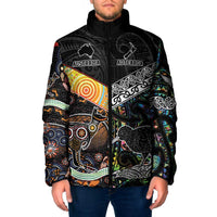 Australia New Zealand Personalised Padded Jacket Maori Aboriginal Art Style - Polynesian Pride