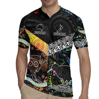 Personalised New Zealand and Australia Rugby Jersey Maori Mix Aboriginal Art Style LT9 - Polynesian Pride