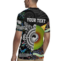 Personalised New Zealand and Australia Rugby Jersey Maori Mix Aboriginal Art Style LT9 - Polynesian Pride
