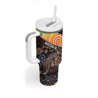Personalised New Zealand and Australia Tumbler With Handle Maori Mix Aboriginal Art Style LT9 - Polynesian Pride