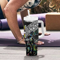 Personalised New Zealand and Australia Tumbler With Handle Maori Mix Aboriginal Art Style LT9 - Polynesian Pride