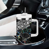 Personalised New Zealand and Australia Tumbler With Handle Maori Mix Aboriginal Art Style LT9 - Polynesian Pride