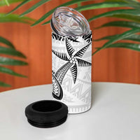 Custom Fiji Rugby Pacific 4 in 1 Can Cooler Tumbler Polynesian Palm Tattoo LT9 - Polynesian Pride