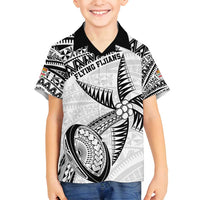 Custom Fiji Rugby Pacific Family Matching Long Sleeve Bodycon Dress and Hawaiian Shirt Polynesian Palm Tattoo