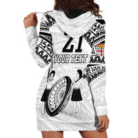 Custom Fiji Rugby Pacific Hoodie Dress Polynesian Palm Tattoo