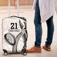 Custom Fiji Rugby Pacific Luggage Cover Polynesian Palm Tattoo LT9 White - Polynesian Pride