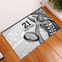 Custom Fiji Rugby Pacific Rubber Doormat Polynesian Palm Tattoo LT9 - Polynesian Pride