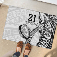 Custom Fiji Rugby Pacific Rubber Doormat Polynesian Palm Tattoo LT9 - Polynesian Pride