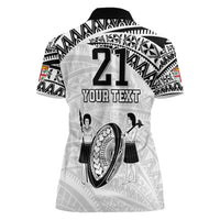 Custom Fiji Rugby Pacific Women Polo Shirt Polynesian Palm Tattoo LT9 - Polynesian Pride