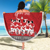 Personalised Tonga Rugby Pacific Beach Blanket Ikale Tahi Sipi Tau