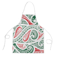 New Zealand Kowhaiwhai Christmas Apron Traditional Maori Koru Pattern LT9 White - Polynesian Pride