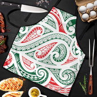 New Zealand Kowhaiwhai Christmas Apron Traditional Maori Koru Pattern LT9 White - Polynesian Pride