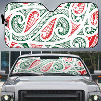 New Zealand Kowhaiwhai Christmas Auto Sun Shade Traditional Maori Koru Pattern - Polynesian Pride