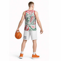 New Zealand Kowhaiwhai Christmas Basketball Jersey Traditional Maori Koru Pattern - Polynesian Pride