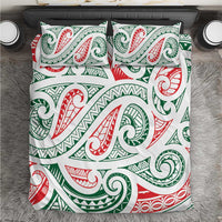 New Zealand Kowhaiwhai Christmas Bedding Set Traditional Maori Koru Pattern - Polynesian Pride