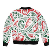 New Zealand Kowhaiwhai Christmas Bomber Jacket Traditional Maori Koru Pattern LT9 - Polynesian Pride