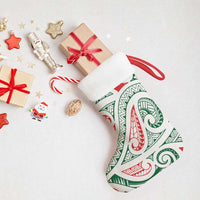 New Zealand Kowhaiwhai Christmas Stocking Traditional Maori Koru Pattern - Polynesian Pride