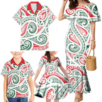 New Zealand Kowhaiwhai Christmas Family Matching Mermaid Dress and Hawaiian Shirt Traditional Maori Koru Pattern - Polynesian Pride