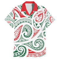 New Zealand Kowhaiwhai Christmas Family Matching Off Shoulder Maxi Dress and Hawaiian Shirt Traditional Maori Koru Pattern - Polynesian Pride