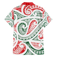 New Zealand Kowhaiwhai Christmas Family Matching Off Shoulder Maxi Dress and Hawaiian Shirt Traditional Maori Koru Pattern - Polynesian Pride