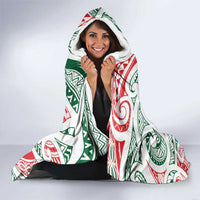 New Zealand Kowhaiwhai Christmas Hooded Blanket Traditional Maori Koru Pattern - Polynesian Pride
