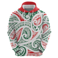 New Zealand Kowhaiwhai Christmas Hoodie Traditional Maori Koru Pattern - Polynesian Pride