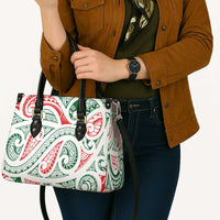 New Zealand Kowhaiwhai Christmas Leather Bag Traditional Maori Koru Pattern - Polynesian Pride