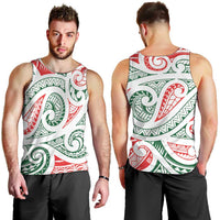 New Zealand Kowhaiwhai Christmas Men Tank Top Traditional Maori Koru Pattern - Polynesian Pride