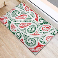 New Zealand Kowhaiwhai Christmas Rubber Doormat Traditional Maori Koru Pattern - Polynesian Pride