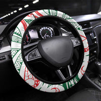 New Zealand Kowhaiwhai Christmas Steering Wheel Cover Traditional Maori Koru Pattern - Polynesian Pride