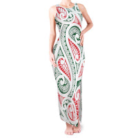 New Zealand Kowhaiwhai Christmas Tank Maxi Dress Traditional Maori Koru Pattern - Polynesian Pride