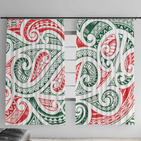 New Zealand Kowhaiwhai Christmas Window Curtain Traditional Maori Koru Pattern - Polynesian Pride