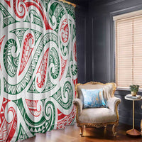 New Zealand Kowhaiwhai Christmas Window Curtain Traditional Maori Koru Pattern - Polynesian Pride