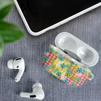 Hawaiian Palaka AirPods Case Hibiscus Palm Leaf Pattern LT9 - Polynesian Pride