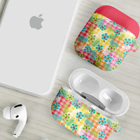 Hawaiian Palaka AirPods Case Hibiscus Palm Leaf Pattern LT9 - Polynesian Pride
