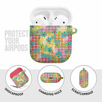 Hawaiian Palaka AirPods Case Hibiscus Palm Leaf Pattern LT9 - Polynesian Pride