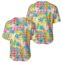 Hawaiian Palaka Baseball Jersey Hibiscus Palm Leaf Pattern LT9 - Polynesian Pride