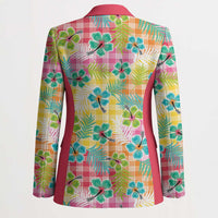 Hawaiian Palaka Blazer Hibiscus Palm Leaf Pattern LT9 - Polynesian Pride
