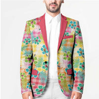 Hawaiian Palaka Blazer Hibiscus Palm Leaf Pattern LT9 - Polynesian Pride