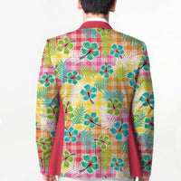 Hawaiian Palaka Blazer Hibiscus Palm Leaf Pattern LT9 - Polynesian Pride