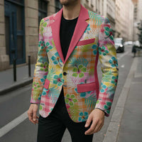 Hawaiian Palaka Blazer Hibiscus Palm Leaf Pattern LT9 - Polynesian Pride