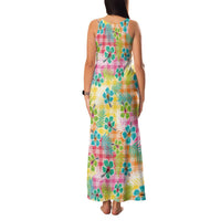 Hawaiian Palaka Family Matching Tank Maxi Dress and Hawaiian Shirt Hibiscus Palm Leaf Pattern - Polynesian Pride