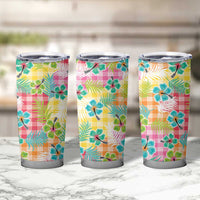 Hawaiian Palaka Tumbler Cup Hibiscus Palm Leaf Pattern - Polynesian Pride