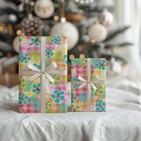 Hawaiian Palaka Wrapping Paper Hibiscus Palm Leaf Pattern - Polynesian Pride