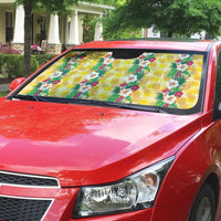 Hawaiian Palaka Auto Sun Shade Hibiscus Pineapple Lei - Polynesian Pride