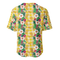 Hawaiian Palaka Baseball Jersey Hibiscus Pineapple Lei - Polynesian Pride