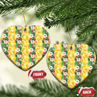 Hawaiian Palaka Ceramic Ornament Hibiscus Pineapple Lei - Polynesian Pride