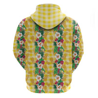 Hawaiian Palaka Hoodie Hibiscus Pineapple Lei - Polynesian Pride
