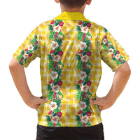 Hawaiian Palaka Kid Hawaiian Shirt Hibiscus Pineapple Lei - Polynesian Pride